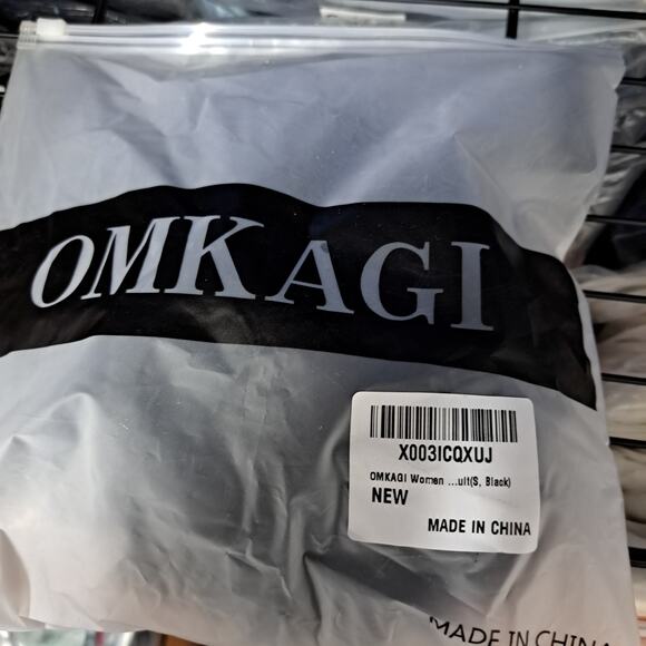 OMKAGI Bandeau Off Shoulder High Waist Bikini Size Small Black - Picture 1 of 6